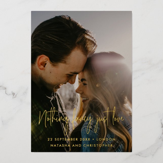 Nothing Fancy Just Love QR Photo Wedding Save The  (Front)