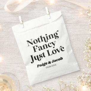 Nothing Fancy Just Love Retro Casual Wedding Favour Bag