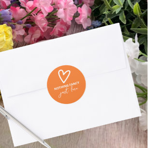 Nothing Fancy Just Love Retro Wedding Classic Round Sticker