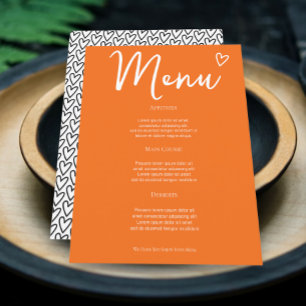 Nothing Fancy Just Love Retro Wedding Menu