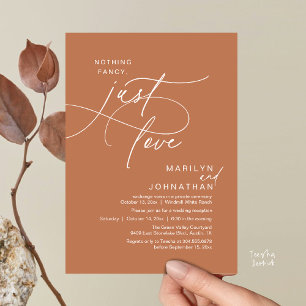 Nothing Fancy, Just Love, Romantic Wedding Dinner Invitation