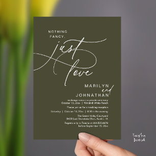 Nothing Fancy, Just Love, Romantic Wedding Dinner Invitation