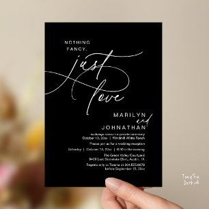 Nothing Fancy, Just Love, Romantic Wedding Dinner Invitation