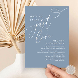 Nothing Fancy, Just Love, Romantic Wedding Dinner Invitation