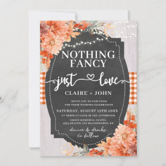 Nothing Fancy Just Love Rustic Wedding Invitation