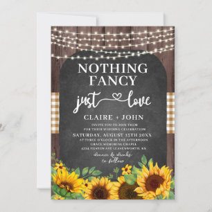 Nothing Fancy Just Love Rustic Wedding Invitation
