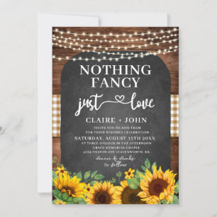 Nothing Fancy Just Love Rustic Wedding Invitation