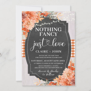 Nothing Fancy Just Love Rustic Wedding Invitation