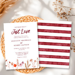 Nothing Fancy Just Love Rustic Wildflower Wedding Invitation