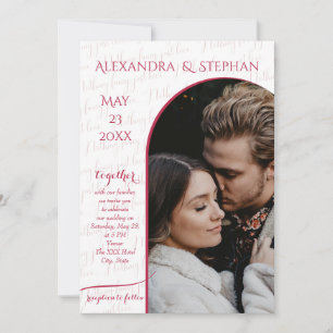 Nothing Fancy Just Love Script Pink Magenta Photo Invitation