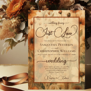 Nothing Fancy Just Love Sienna Boho Floral Wedding Invitation