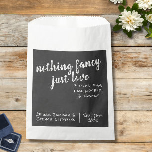 Nothing Fancy Just Love Simple Casual Chalkboard  Favour Bag