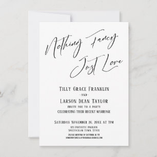 Nothing Fancy, Just Love Simple Elegant Typography Invitation