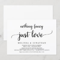 Nothing Fancy Just Love, Simple Minimal Rustic Inv