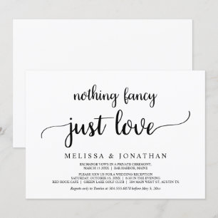Nothing Fancy Just Love, Simple Minimal Rustic Inv Invitation
