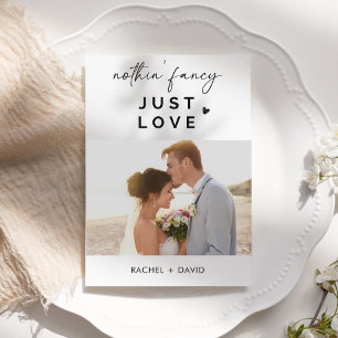 Nothing Fancy Just Love We Eloped Elopement Party Invitation