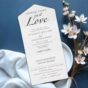 Nothing Fancy Just Love Wedding All In One Invitation