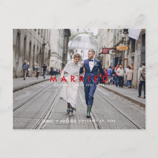 Nothing Fancy Just Love | Wedding Announcement (Front)