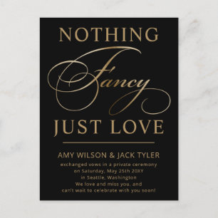 Nothing Fancy Just Love Wedding Announcement Postcard