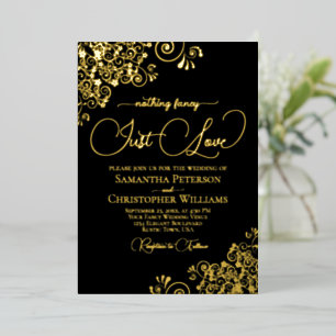Nothing Fancy Just Love Wedding Classic Black Gold