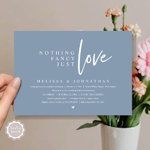 Nothing Fancy, Just Love Wedding Elopement Dinner Invitation