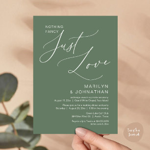 Nothing Fancy, Just Love, Wedding Elopement Dinner Invitation