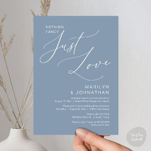 Nothing Fancy, Just Love, Wedding Elopement Dinner Invitation