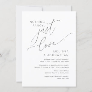 Nothing Fancy, Just Love, Wedding Elopement Invitation