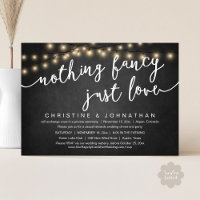 Nothing Fancy, Just Love, Wedding Elopement Party