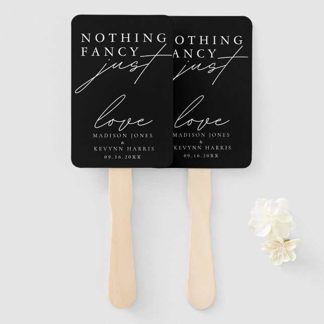 Nothing Fancy Just Love Wedding   Hand Fan (Front and Back)