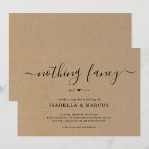 Nothing Fancy Just Love Wedding Invitation