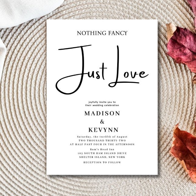 Nothing Fancy Just Love Wedding Invitation (Creator Uploaded)