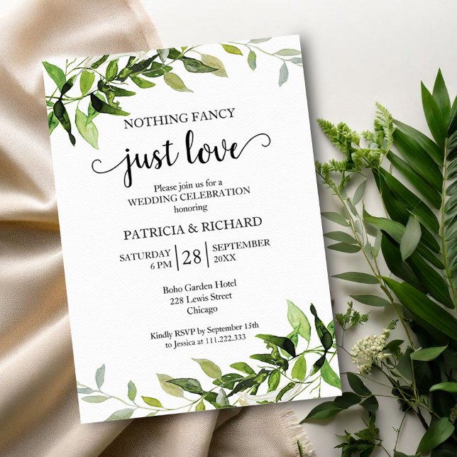 Nothing Fancy Just Love Wedding Invitation (Creator Uploaded)