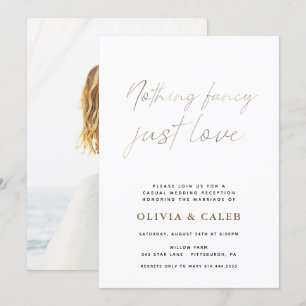 Nothing Fancy Just Love Wedding invitation