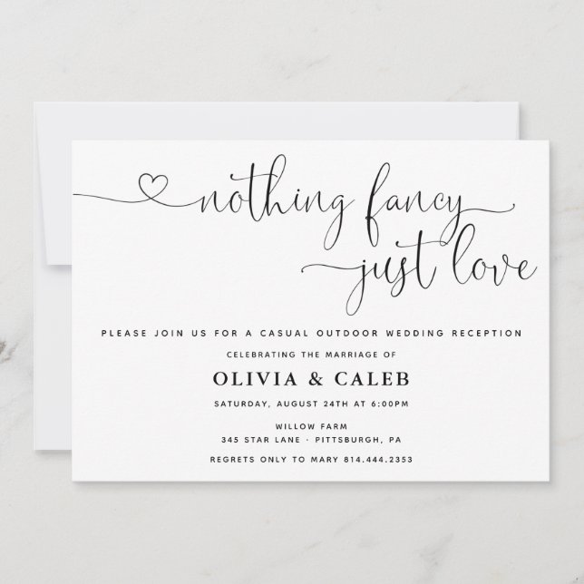 Nothing Fancy Just Love Wedding invitation (Front)