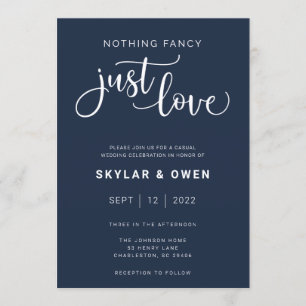 Nothing Fancy Just Love Wedding Invitation