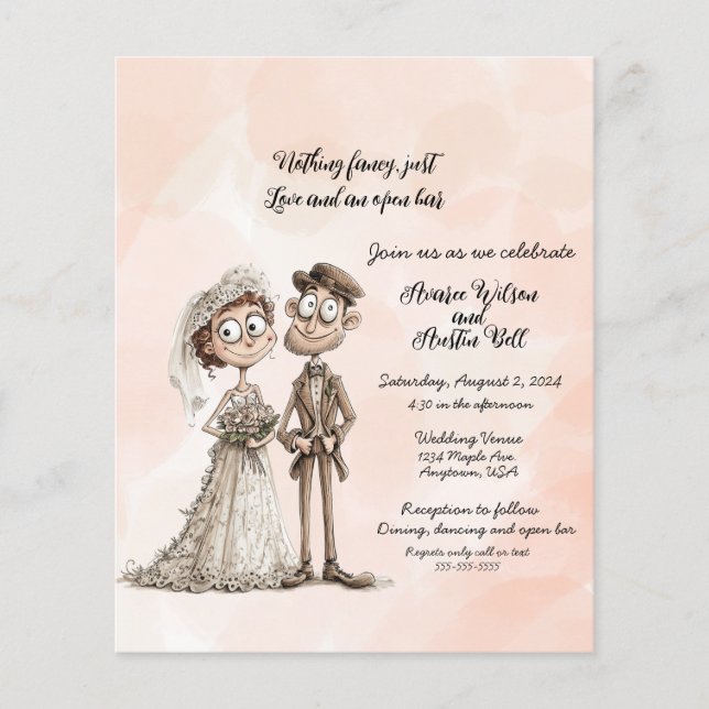 Nothing Fancy Just Love Wedding Invitation Flyer (Front)