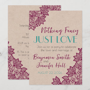 Nothing Fancy, Just LOVE! Wedding Invitations