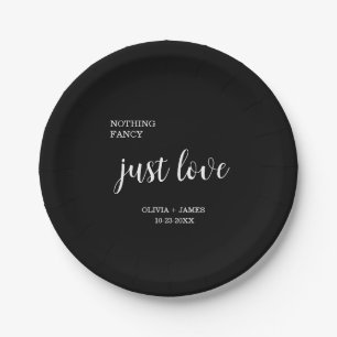 Nothing Fancy Just Love Wedding Paper Plate