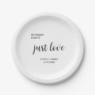 Nothing Fancy Just Love Wedding Paper Plate