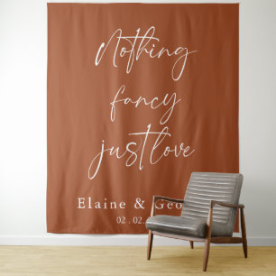 Nothing Fancy Just Love Wedding Photo Backdrop Tapestry