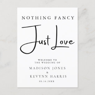 Nothing Fancy Just Love Wedding   Postcard