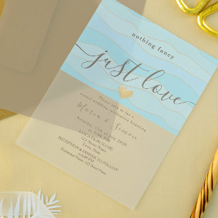 Nothing Fancy Just Love Wedding Reception Acrylic Invitations