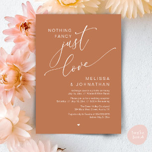Nothing Fancy, Just Love, Wedding Reception Dinner Invitation