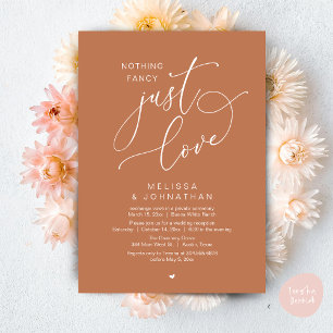 Nothing Fancy, Just Love, Wedding Reception Invitation