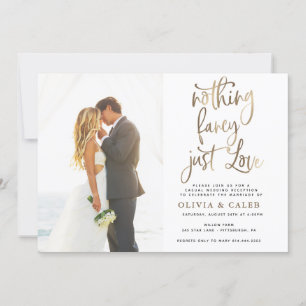 Nothing Fancy Just Love Wedding Reception Invitation
