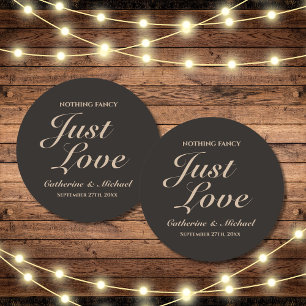 Nothing Fancy Just Love Wedding Round Paper Coaster