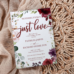 Nothing Fancy Just Love Wedding Rustic Cream Invit Invitation