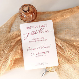 Nothing Fancy Just Love Wedding Save the Date Invitation