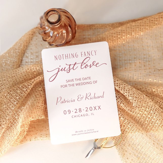 Nothing Fancy Just Love Wedding Save the Date Invitation (Creator Uploaded)